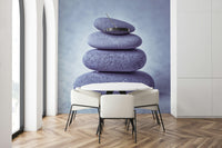 Textured gray Zen pebbles upright wallpaper quiet mood.