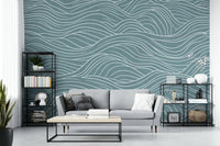 Mural wallpaper of a zen waves design

