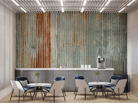 Bold faux rust metallic wallpaper for interiors