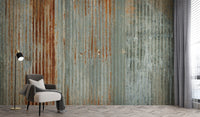 Peel and stick faux rust metallic wallpaper
