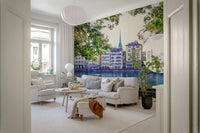 Zurich River Scene Wall Mural