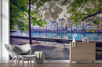 Zurich River Scene Wall Mural