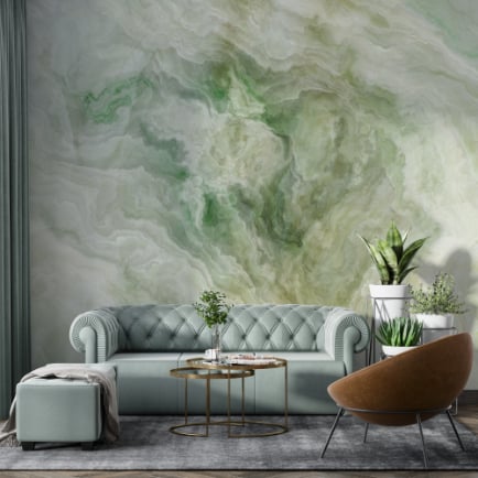 Green Color Onyx Marble Wallpaper Mural